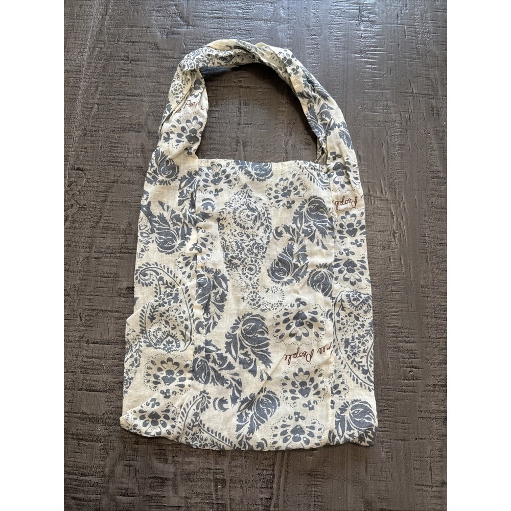 Y2K Free People Mini Linen Bohemian Small Tote Bag Purse